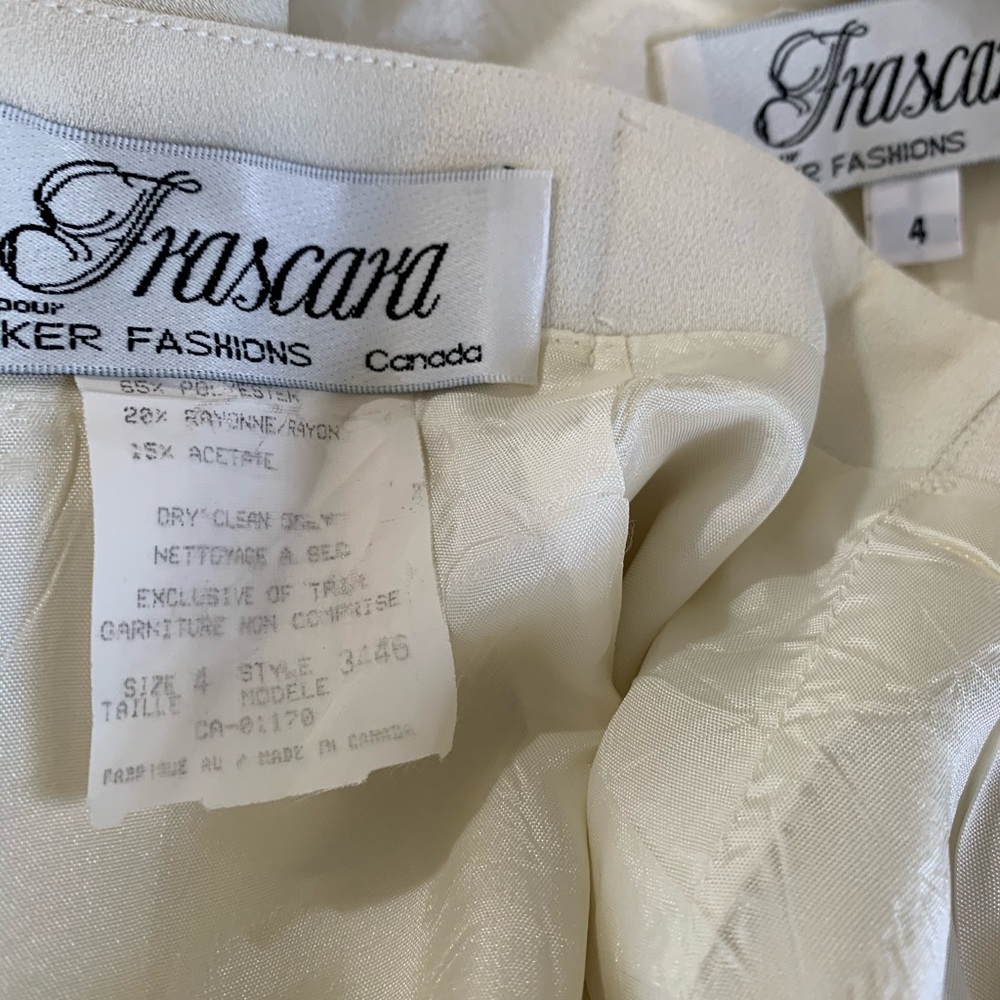 Frascara Embellished Cream 2 Piece Skirt Suit - Picture 10 of 14